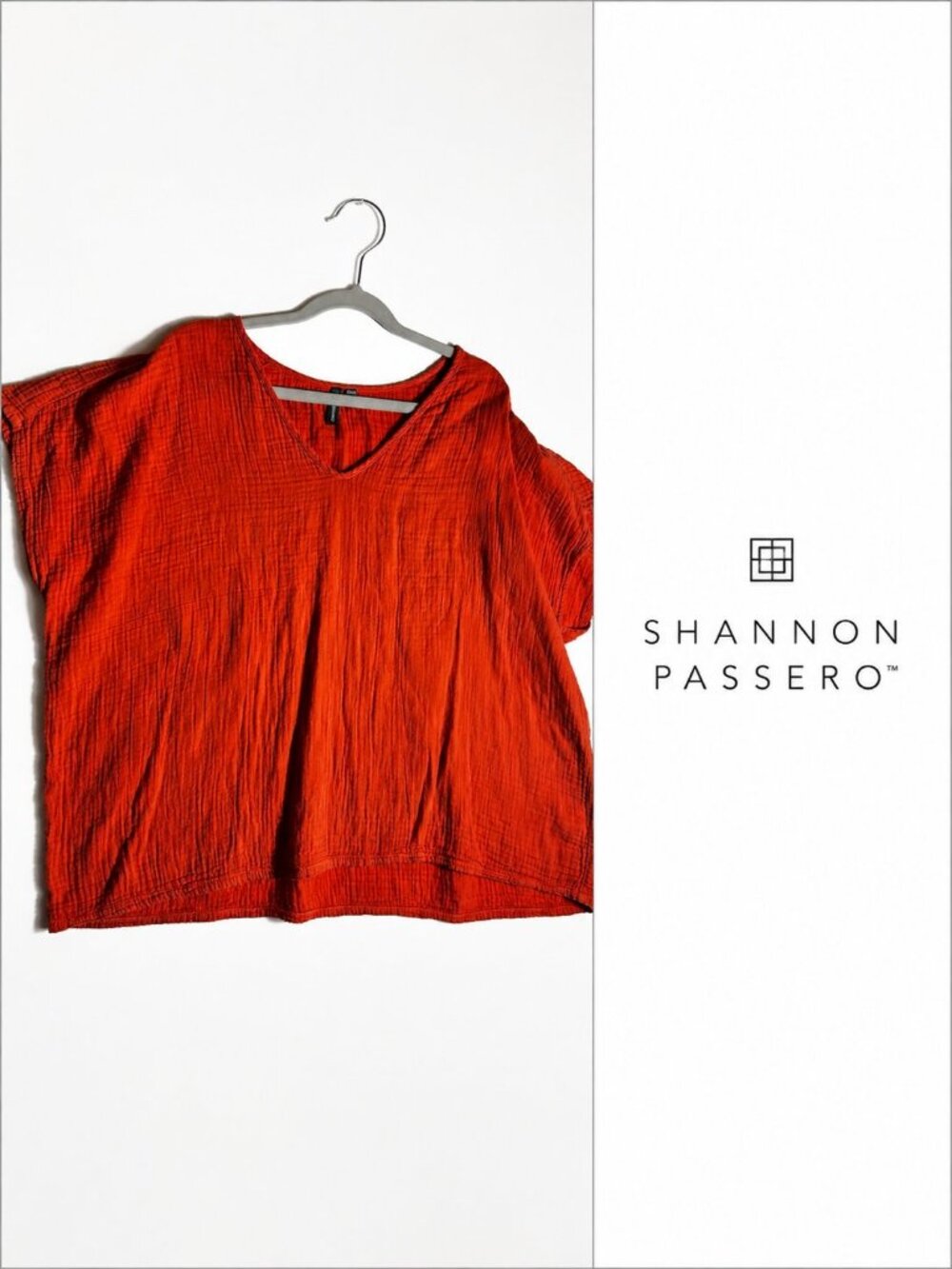 Shannon Passero Burnt Orange Cotton Gauze Boxy Top M/L